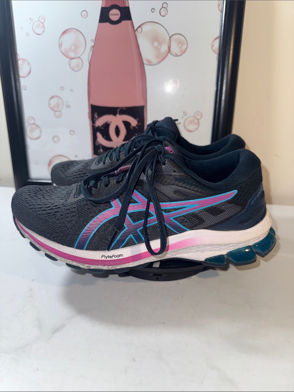 ASICS Women's GT-1000 10 Blue/Grape/Pink Running Shoes - Size 7.5